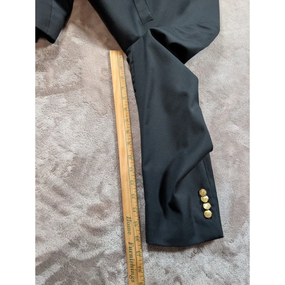 Jos. A. Bank Blazer Mens 46R Black Gold Crest Button Two-Button Sport Coat
